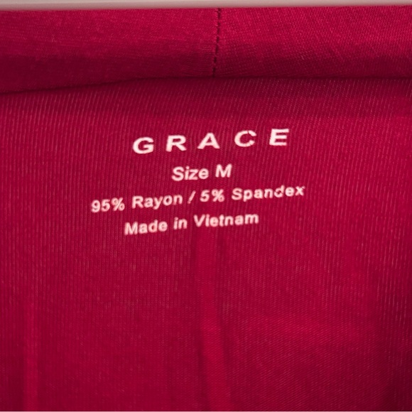 Red Studded V-Neck Top - Picture 3 of 5